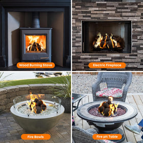Stanbroil ceramic balls in a fire pit setup for enhanced ambiance.