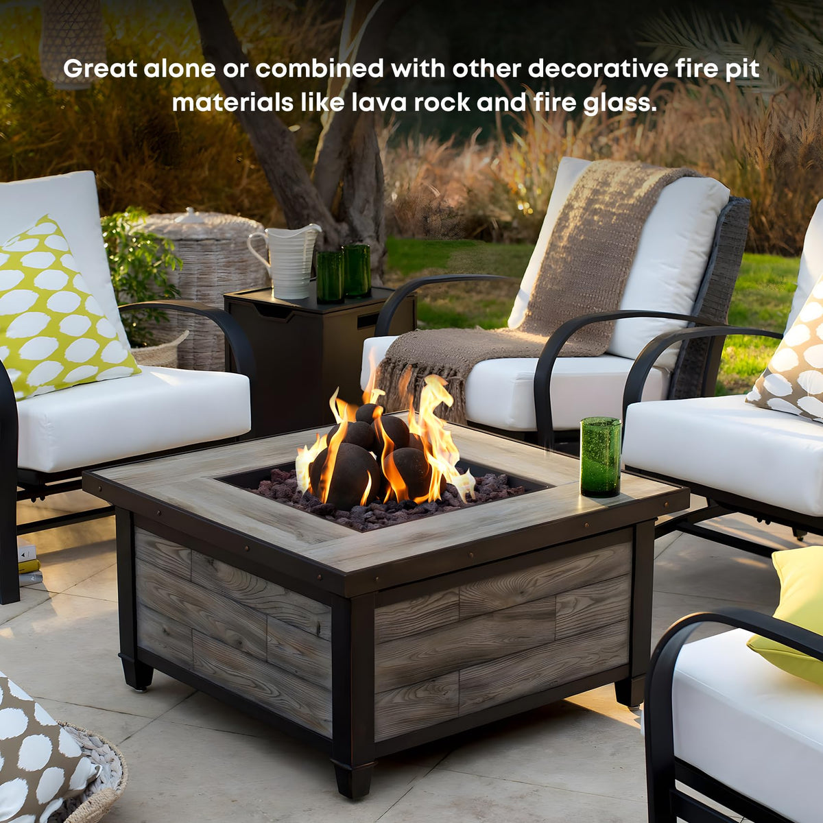 Stanbroil ceramic balls demonstrate fireproof material suitable for indoor and outdoor use.