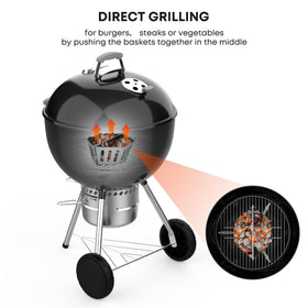 Stanbroil grill basket compatible with Weber 26-inch grills.