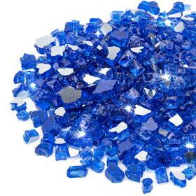 Stanbroil cobalt blue reflective fire glass enhances flame color in gas fireplaces