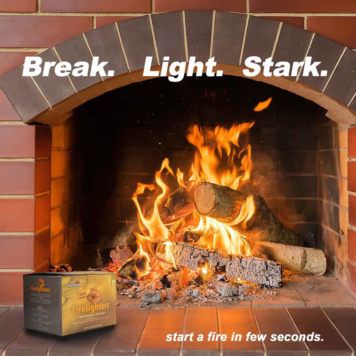 Stanbroil compact camping fire starters fit in a backpack for quick fires
