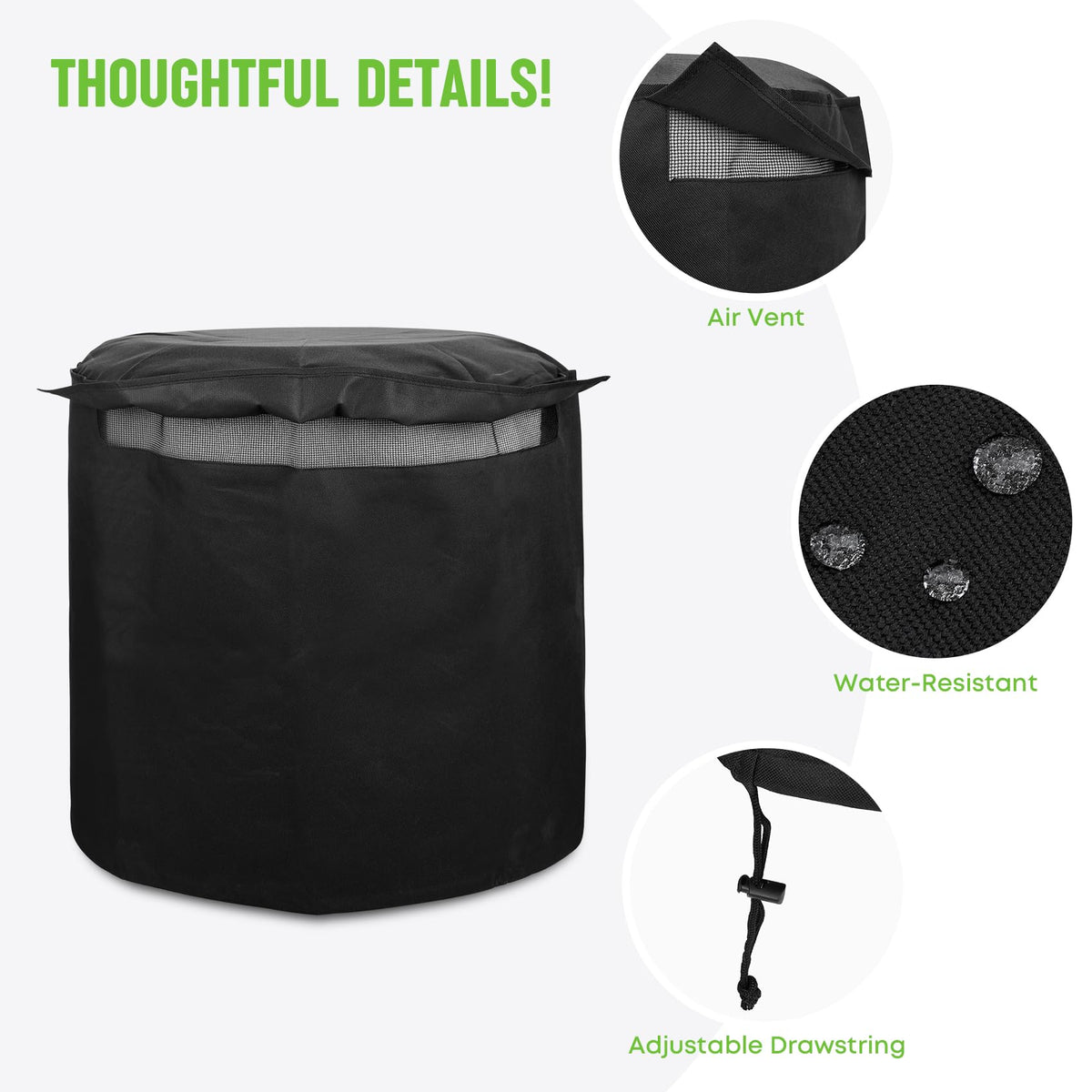 Stanbroil cover material: Oxford fabric with PVC lining for durability.