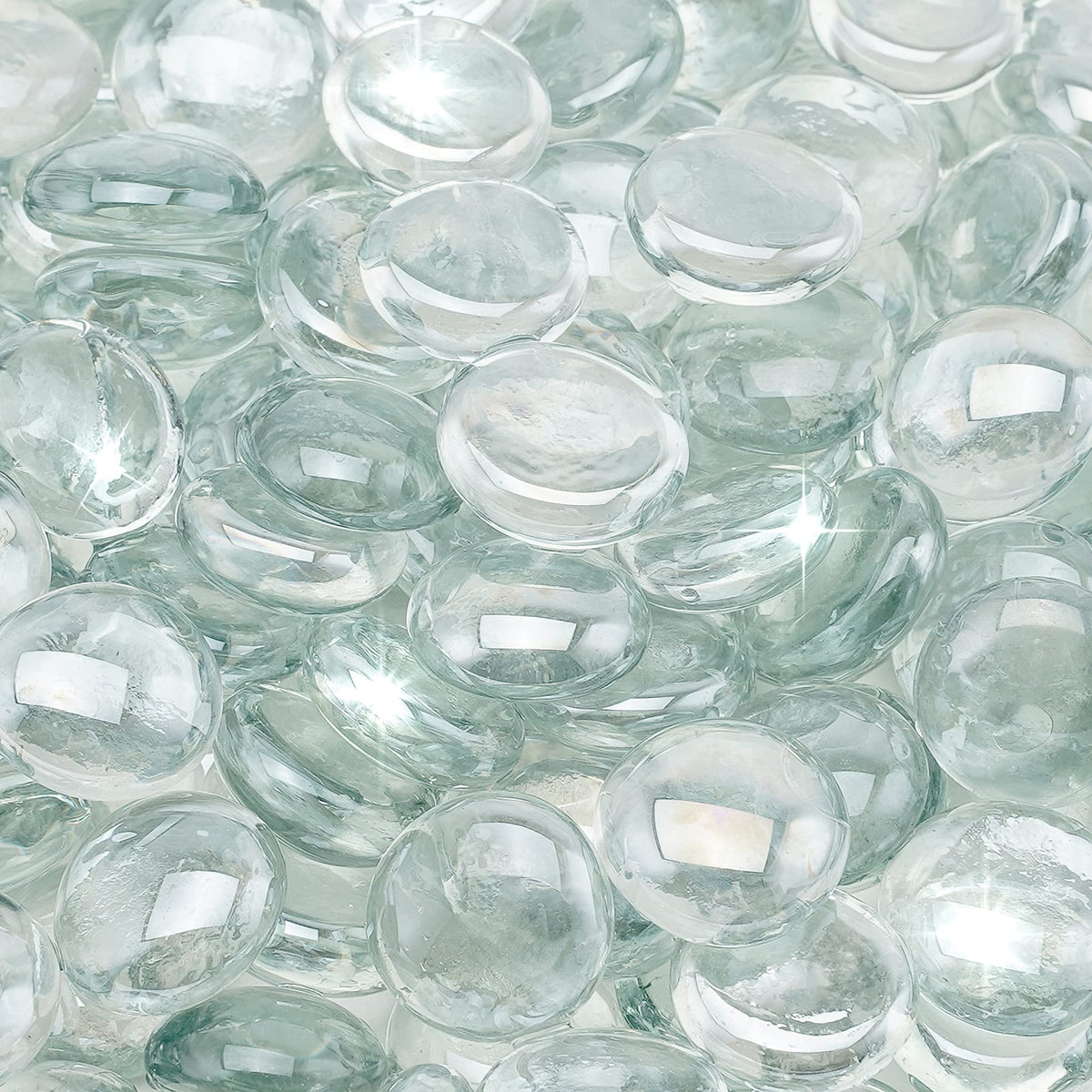 Stanbroil crystal ice luster fire glass drops close-up show jewel colors and heat resistance for indoor fireplaces.