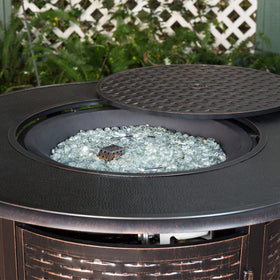 Stanbroil crystal ice luster fire glass drops gas-log install demonstrates uniform color and clean look.