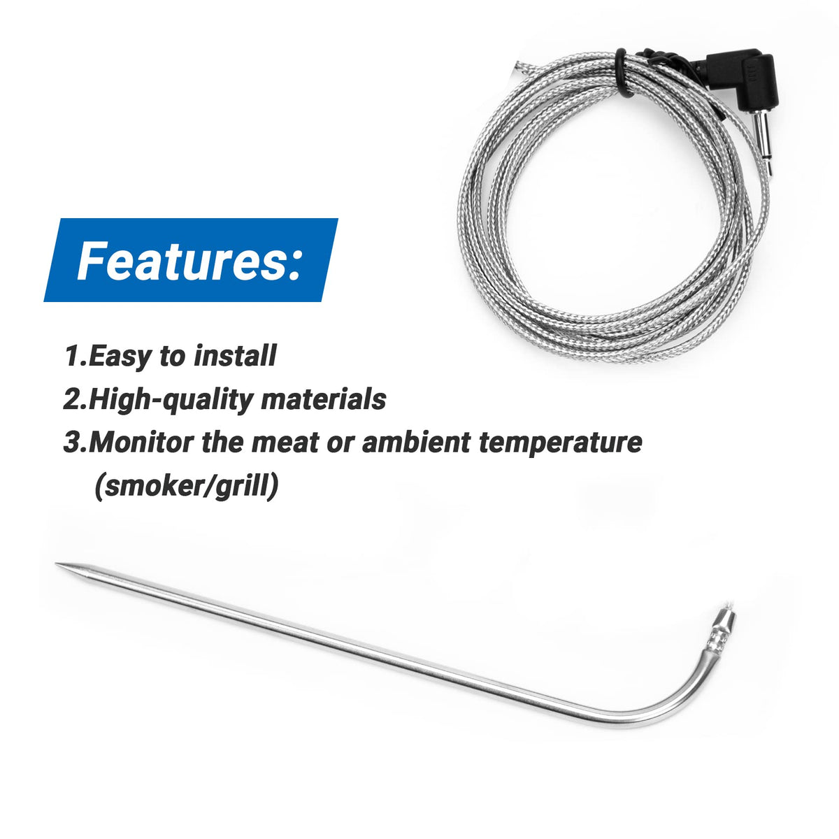 Stanbroil easy-clean probe tip cleans under tap after use.