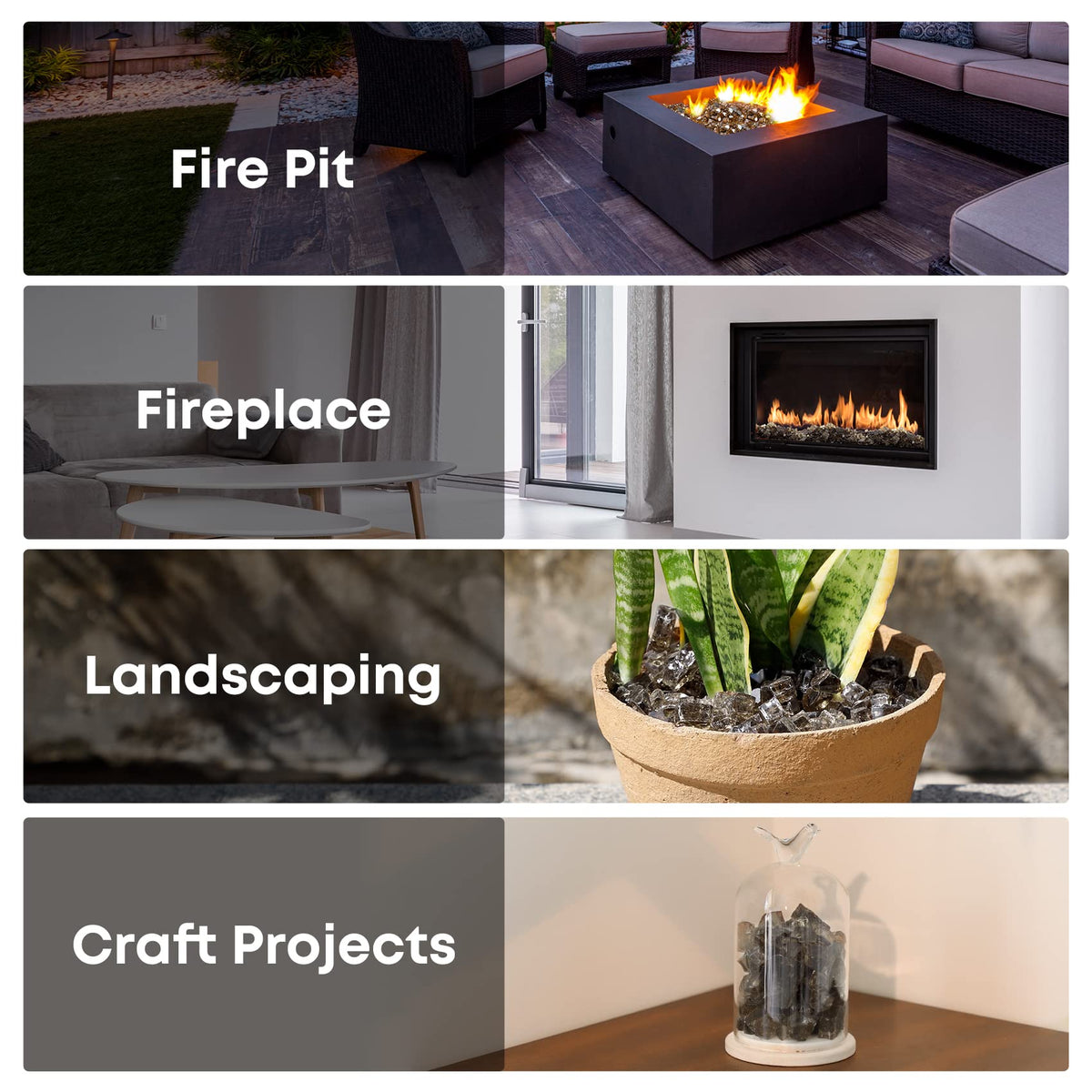 Stanbroil eco-friendly fire glass decor for gas fires