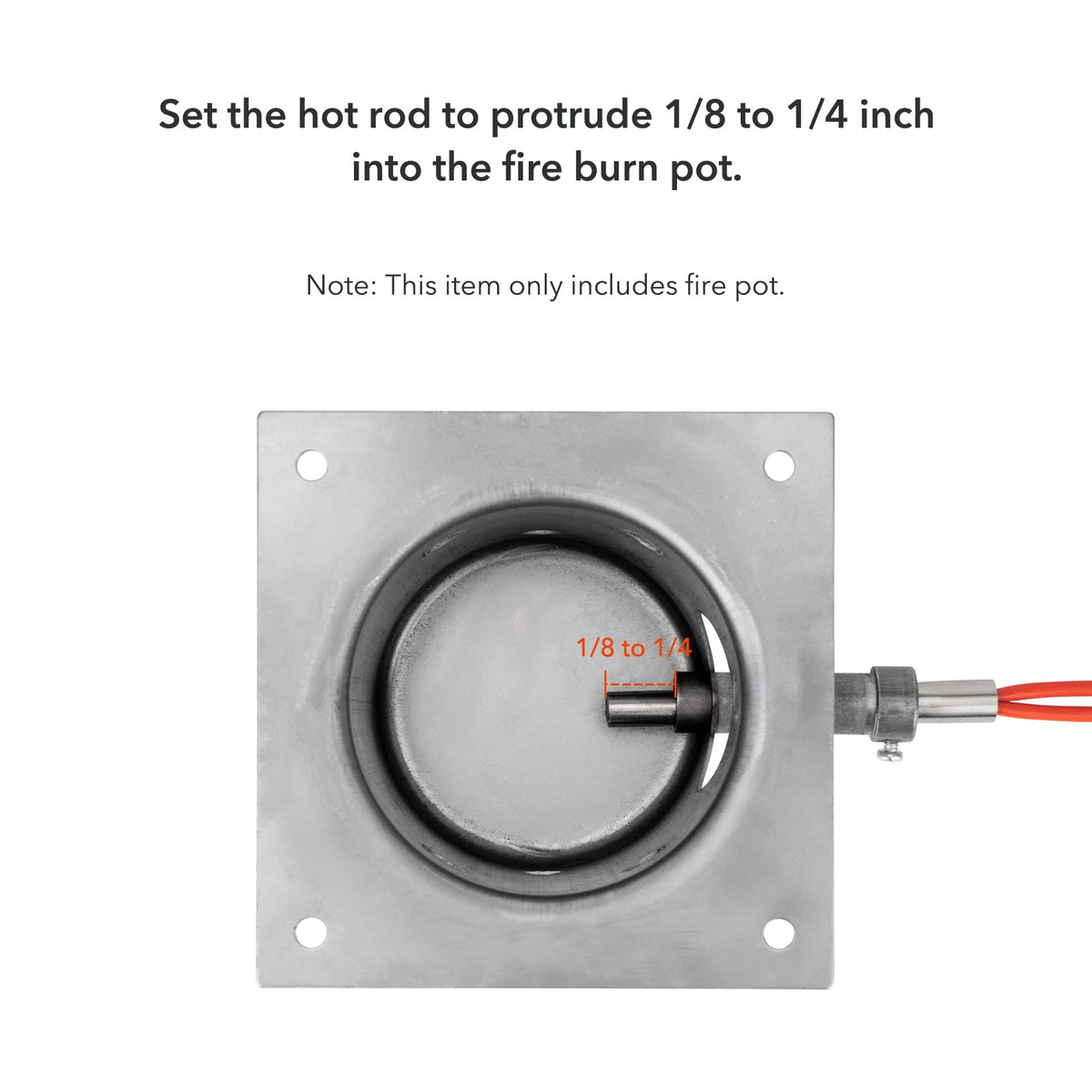 Stanbroil burn pot dimensions 5in x 3-1/2in x 3-3/4in for compact fit.
