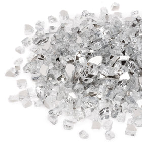 Stanbroil fire glass 10lb platinum reflective quarter-inch enhances fireplace ambiance with jewel-like glow.