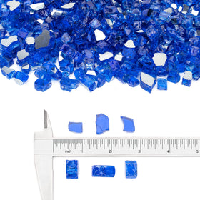 Stanbroil cobalt blue fire glass beads create a jewel-like glow for gas fireplaces.