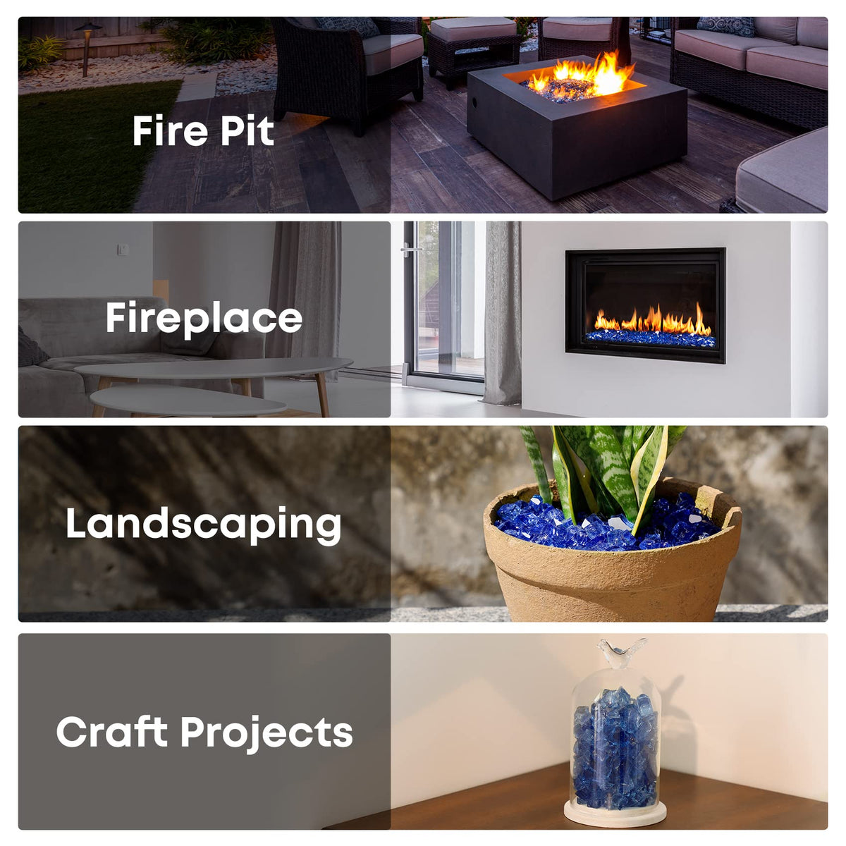 Stanbroil cobalt blue fire glass cleans easily with vinegar and water.