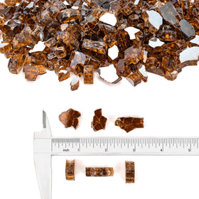 Stanbroil copper reflective 1/2-inch fire glass in fireplace creates a radiant centerpiece