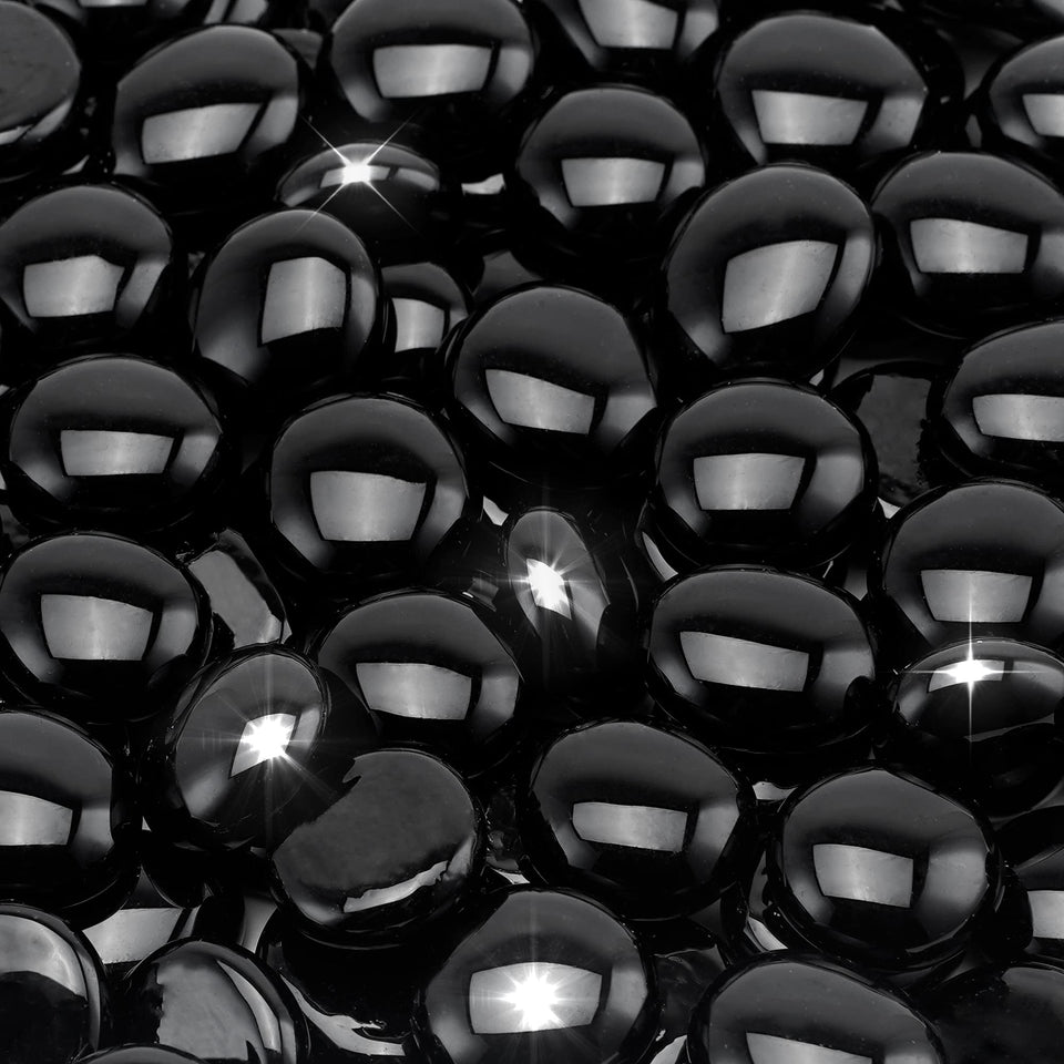 Stanbroil fire glass drops 1/2 inch in onyx black luster for fireplaces