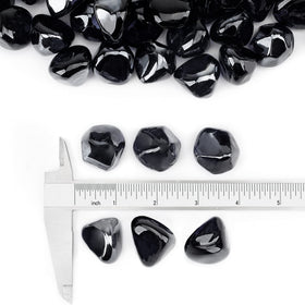 Stanbroil Onyx Black Luster fire glass 1/2-inch diamonds in-use glow for gas pits