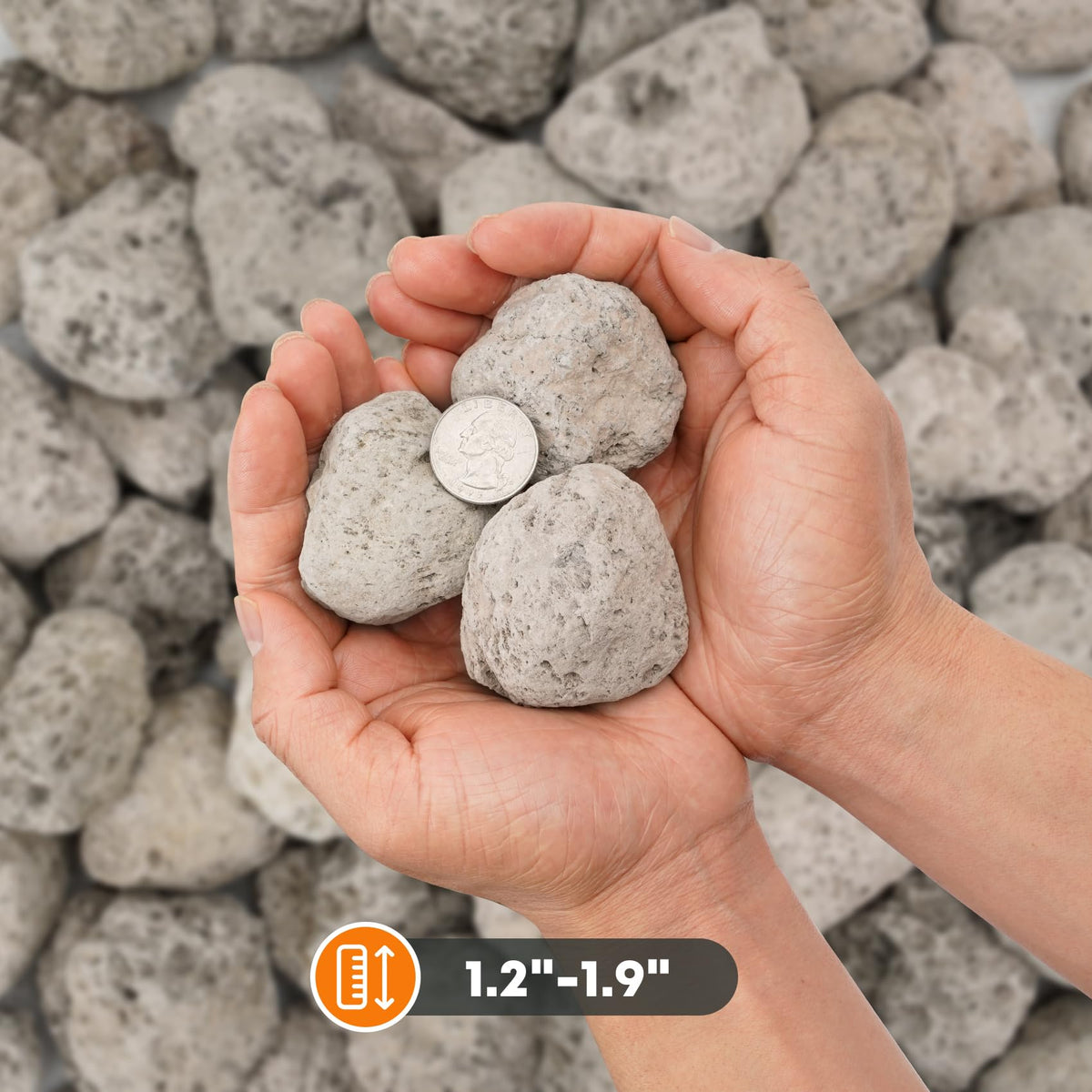 Stanbroil white lava rocks add bright decorative touch to fire pits.