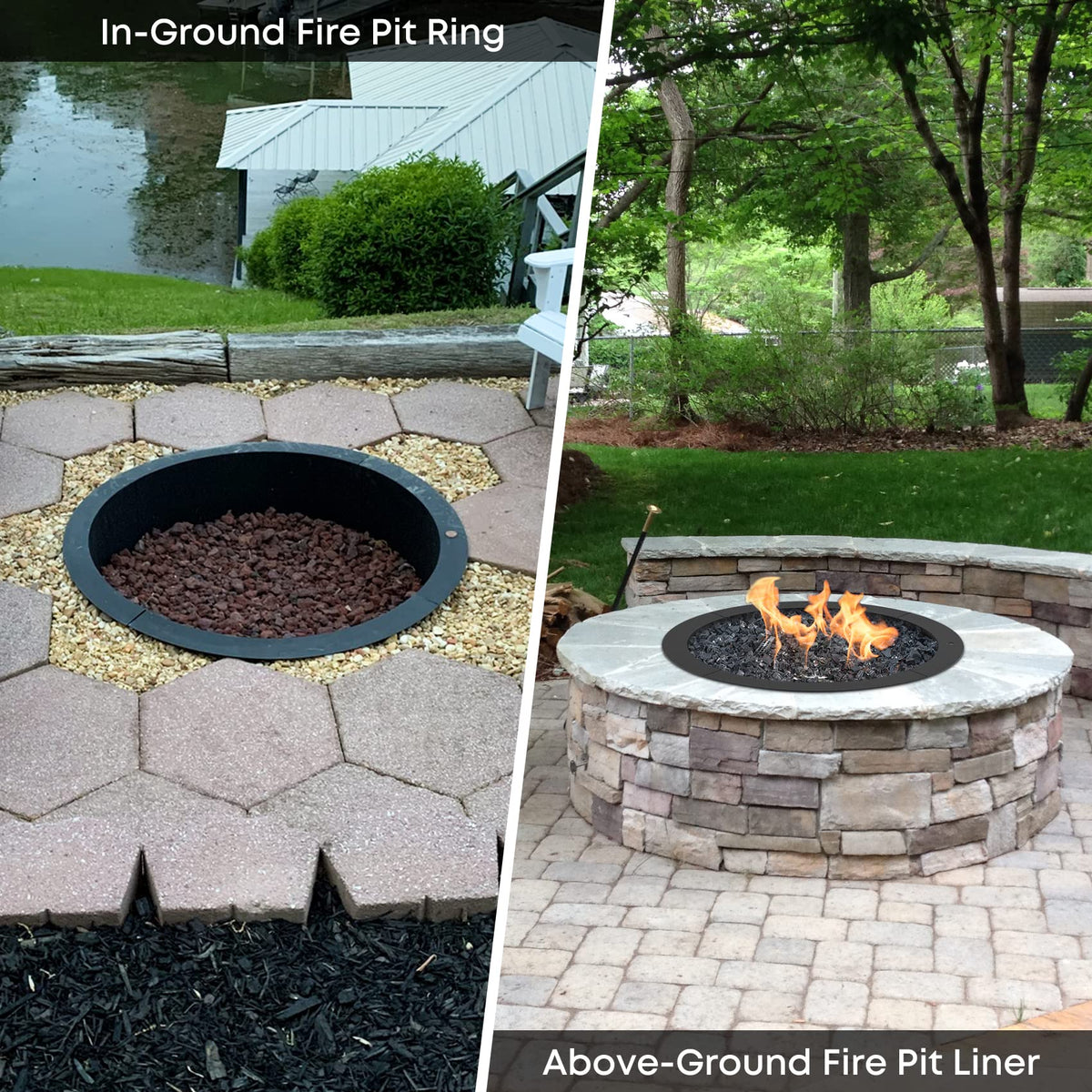 Stanbroil fire pit ring with grilling hole adds convenient cooking option