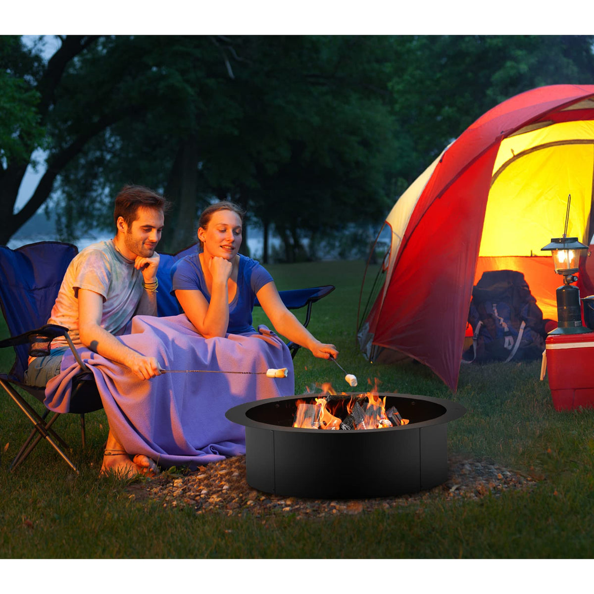Stanbroil fire pit ring portable design lets you move to campsites