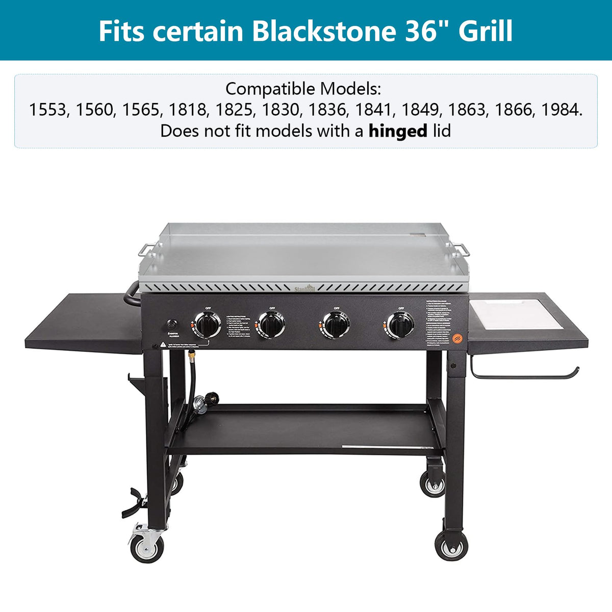 Stanbroil 36in griddle rear grease management highlights cleaner post-meal cleanup.