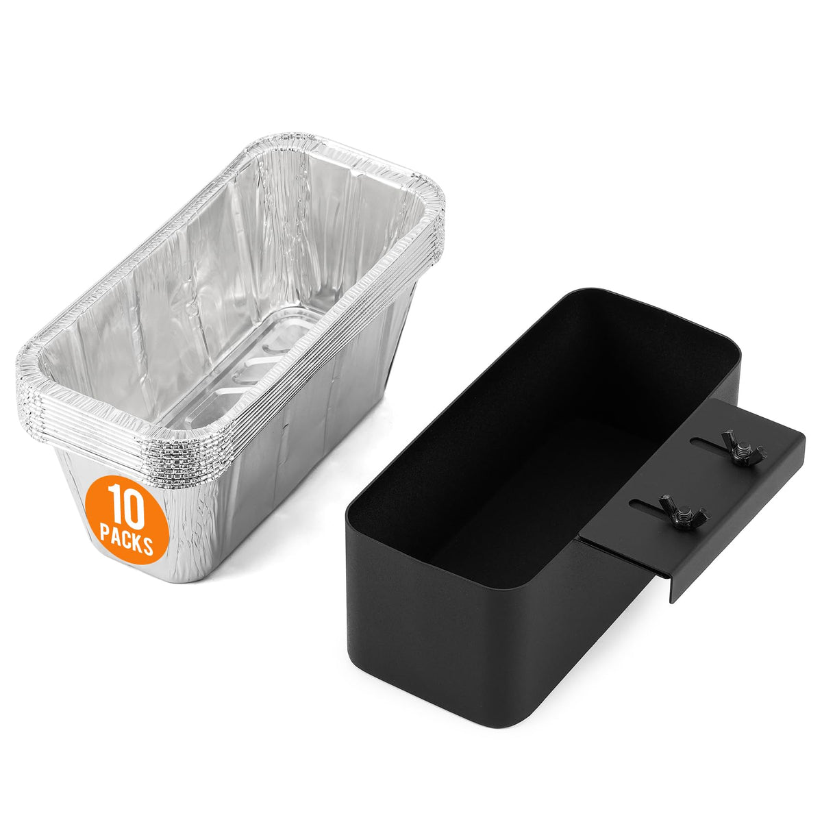 Stanbroil grease cup tray mounted on Blackstone 17-inch griddle for cleaner grease management.