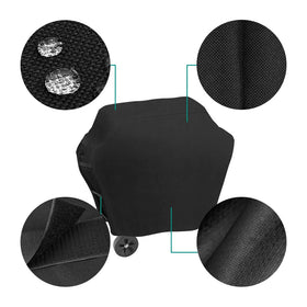 Stanbroil grill cover for Coleman RoadTrip, back view showing full coverage.
