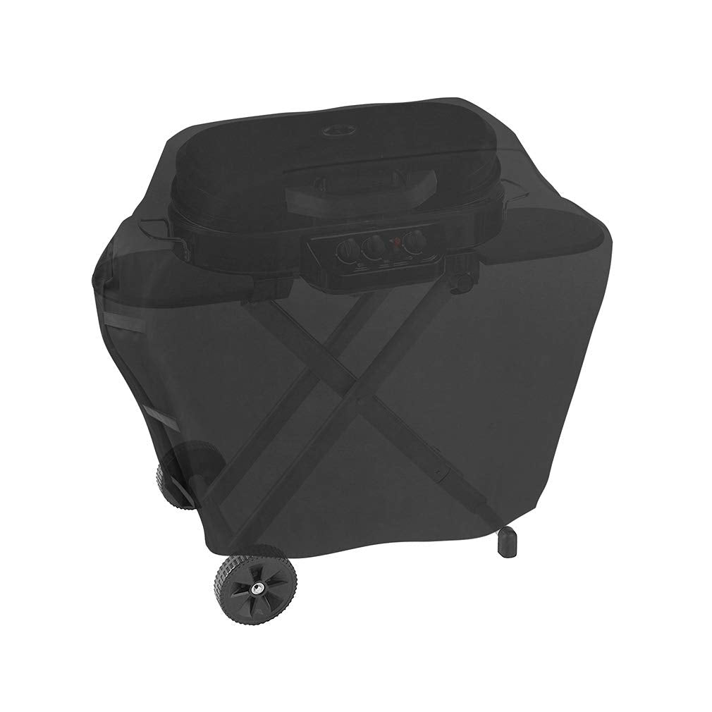 Stanbroil grill cover hook and loop securing a snug fit in harsh weather.