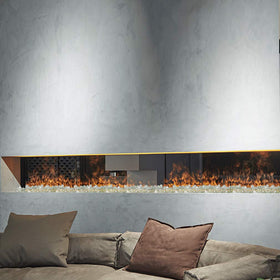 Stanbroil half-inch fire glass diamonds in Crystal Ice for gas fireplaces with easy maintenance.