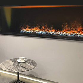 Stanbroil outdoor fire pit with blended glass for dramatic color effects.