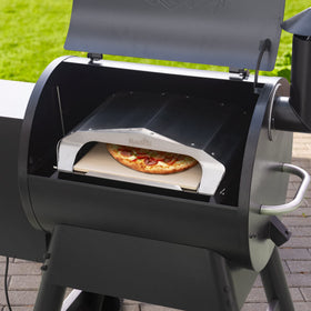 Stanbroil heat capture extension concentrates heat for higher internal pizza oven temps.