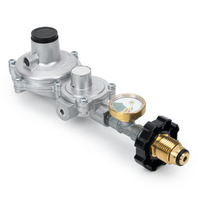 Stanbroil horizontal regulator gauge for precise propane flow outdoors.