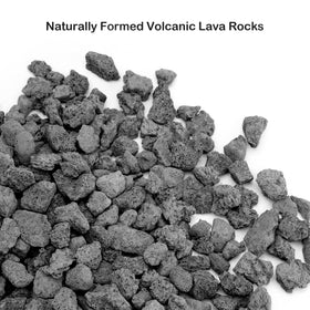 Stanbroil lava rock granules for a fire pit create realistic flame bed texture.
