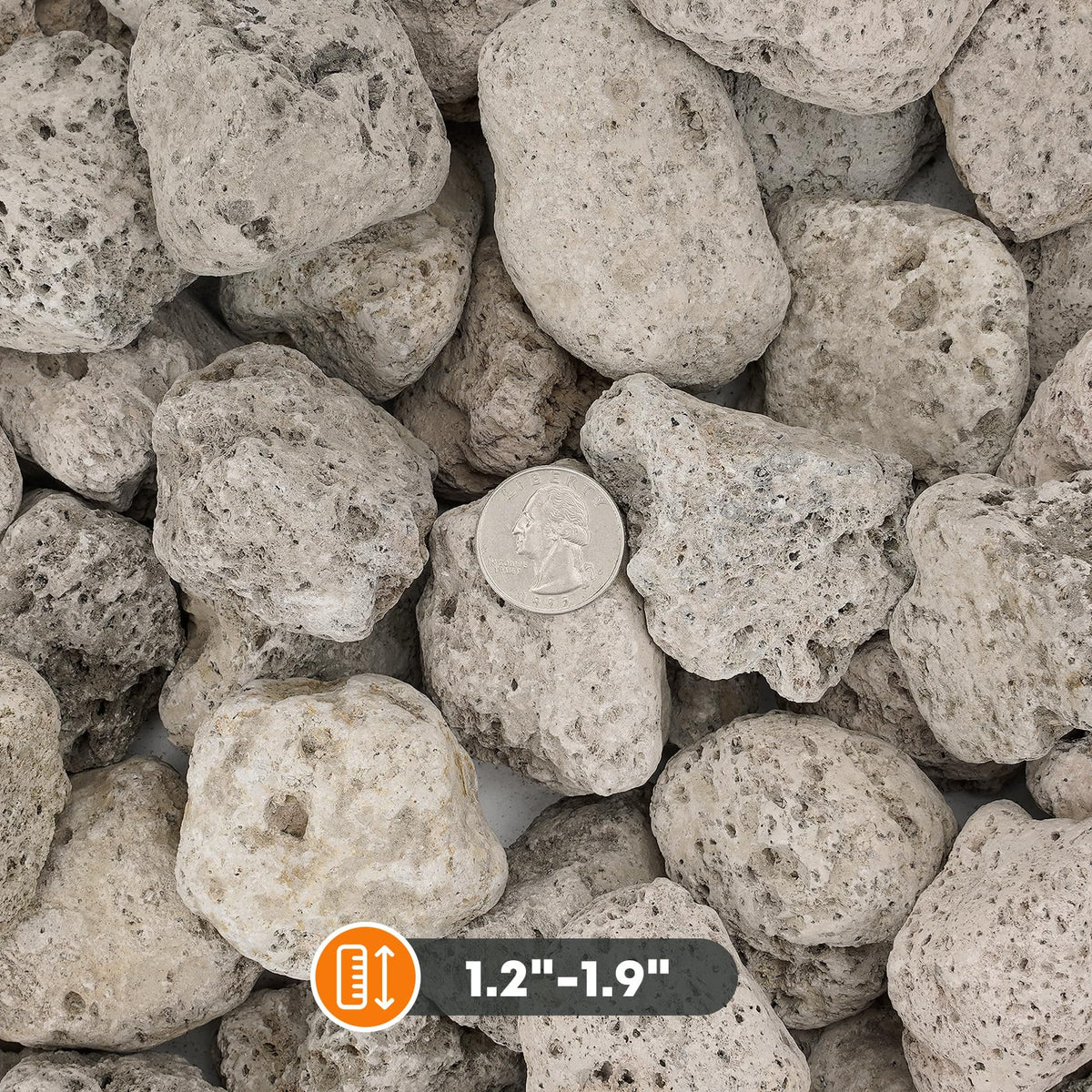 Stanbroil lightweight lava rocks with a smooth, tumble texture for easy decorating.