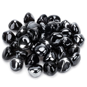 Stanbroil Onyx Black Luster fire glass diamonds closeup showing rich color and shine