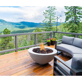 Stanbroil outdoor fire pit amber luster glass drops.