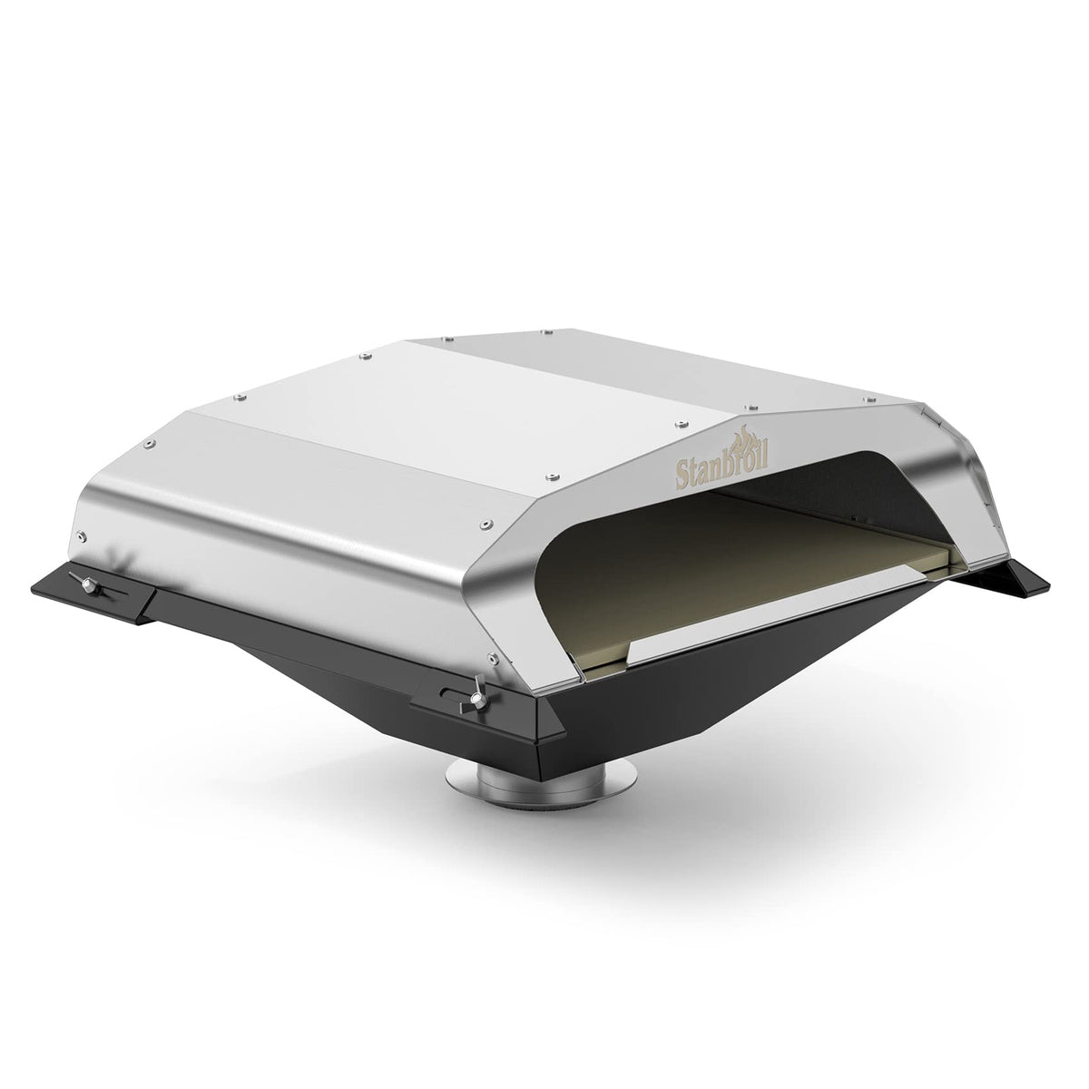 Stanbroil pizza oven attachment overview on pellet grill boosts outdoor cooking versatility.