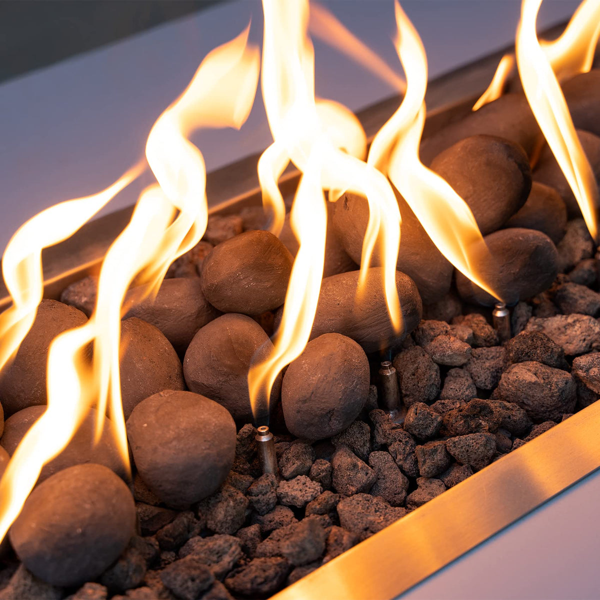 Stanbroil black pebble stones suitable for electric fireplaces