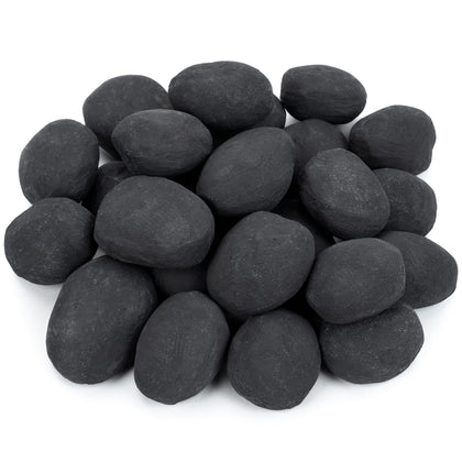 Stanbroil pebble stones for indoor outdoor fireplaces enhance ambience and realism