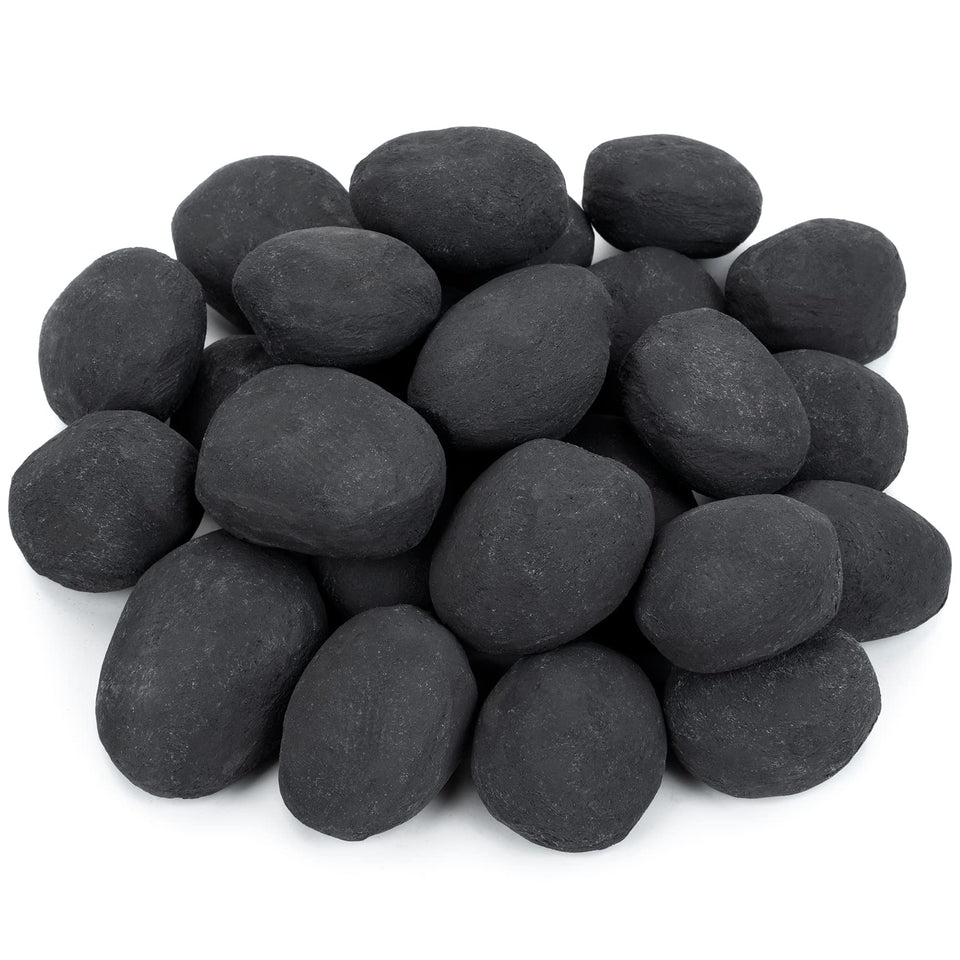 Stanbroil pebble stones for indoor outdoor fireplaces enhance ambience and realism