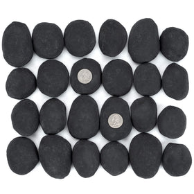 Stanbroil 24pc ceramic pebble stones in black for ventless gas inserts