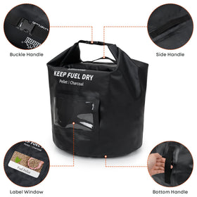 Stanbroil portable storage bag showing 11.8-inch diameter and 18-inch height.