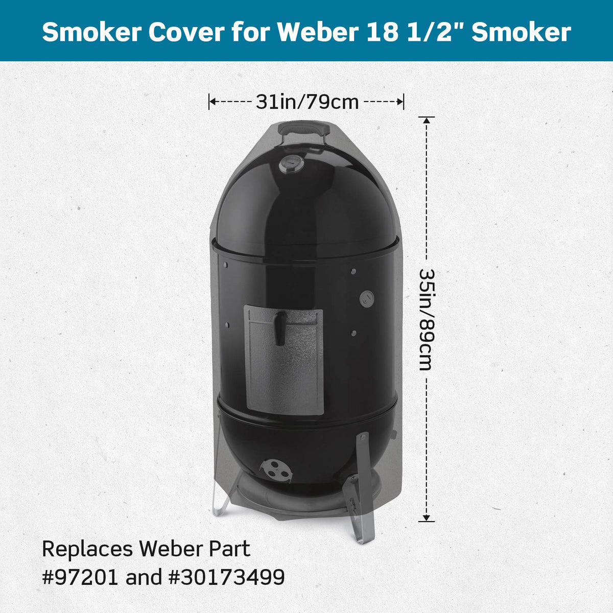 Stanbroil waterproof coating shields Weber smoker from rain and snow