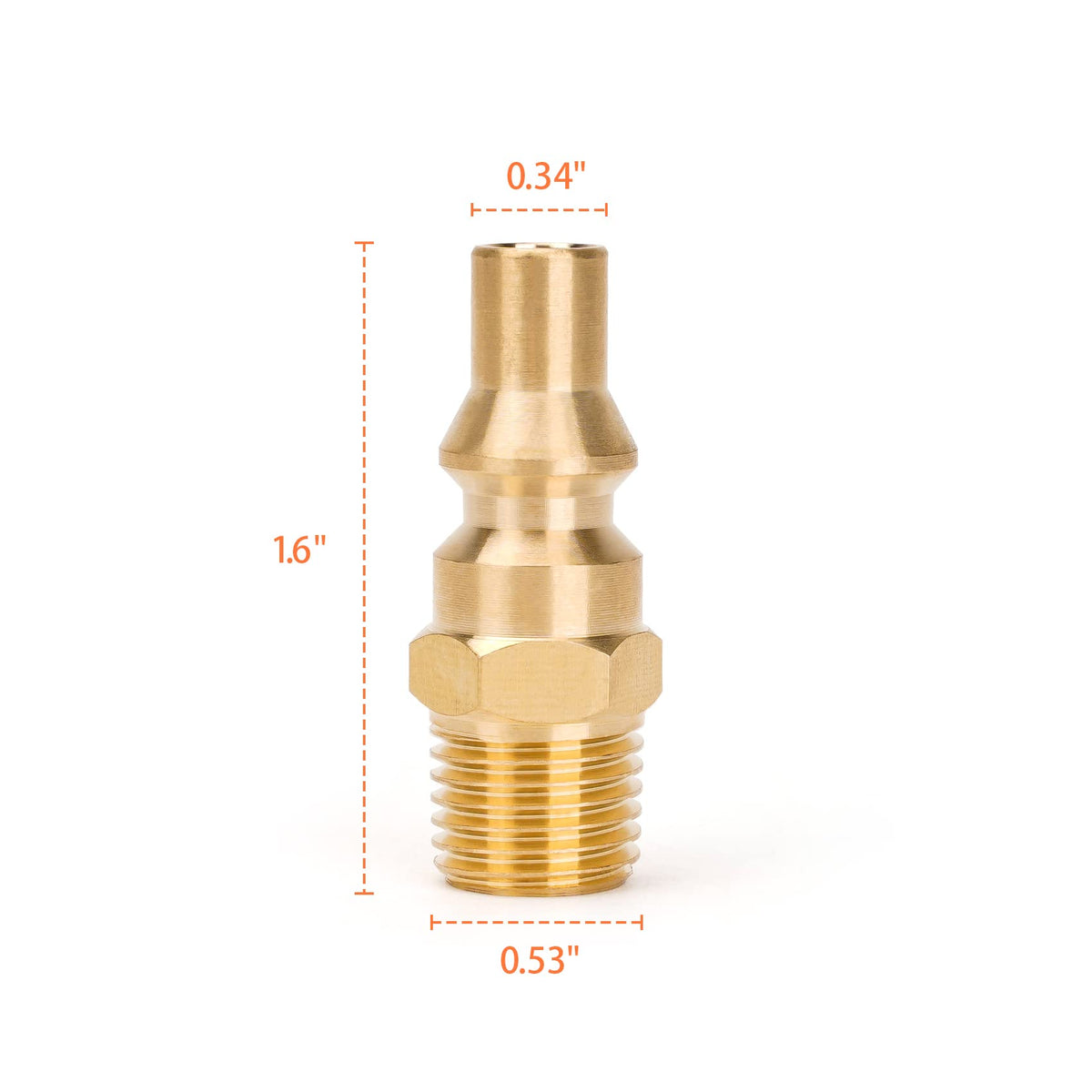Stanbroil quick-connect fitting shows 1/4 in NPT thread for low-pressure propane systems.