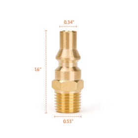 Stanbroil quick-connect fitting shows 1/4 in NPT thread for low-pressure propane systems.