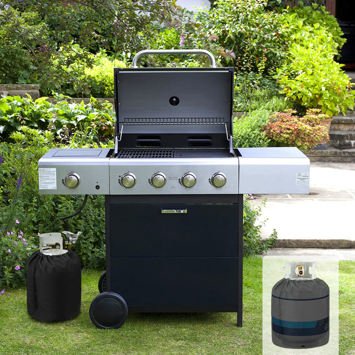 Stanbroil 20lb tank fit highlighting compatibility with standard cylinders.