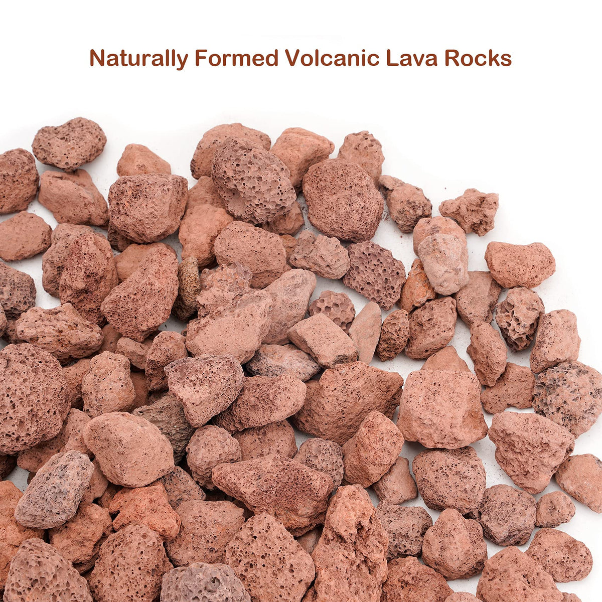 Stanbroil lava rock granules sized 0.8-1.2 inches, ideal as a gas-log base.