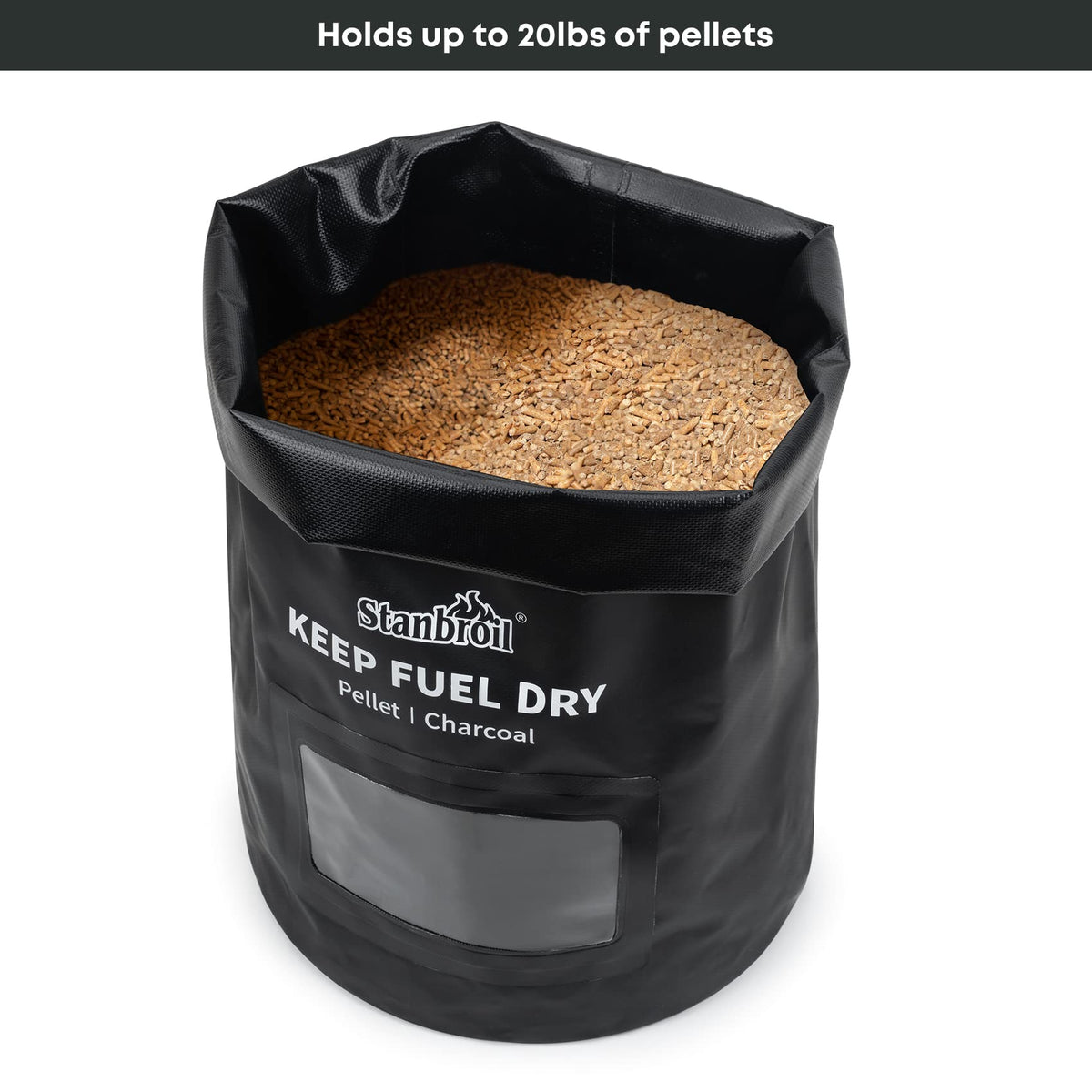 Stanbroil roll-down top seal design keeps contents dry during rain.