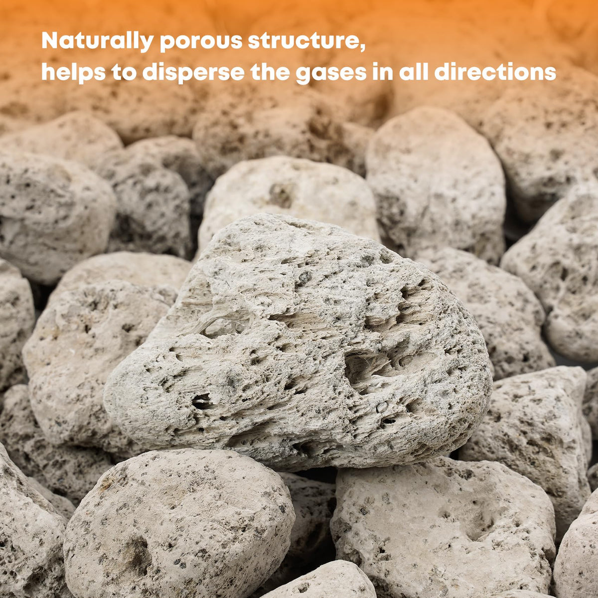 Stanbroil smoothed lava rock stones offer durable, low-maintenance decor.