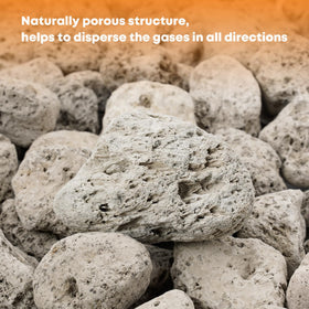 Stanbroil smoothed lava rock stones offer durable, low-maintenance decor.
