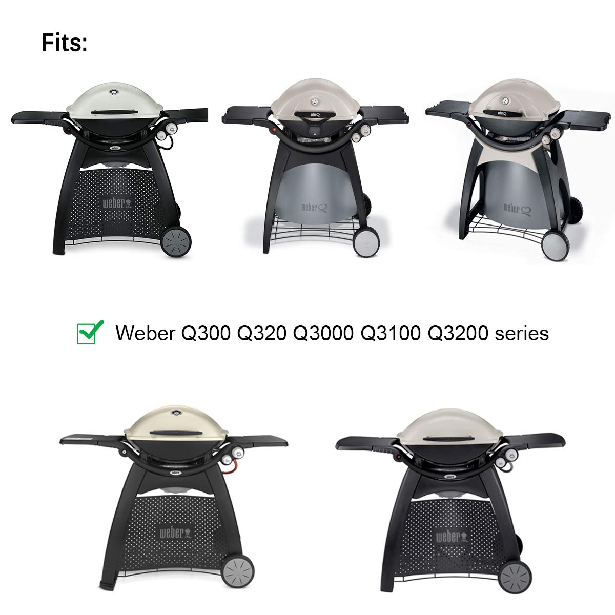 Stanbroil solid-rod stainless steel grill grates for Weber Q3200
