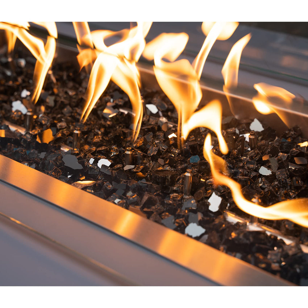 Stanbroil reflective fire glass particles sparkle when lit by gas flames