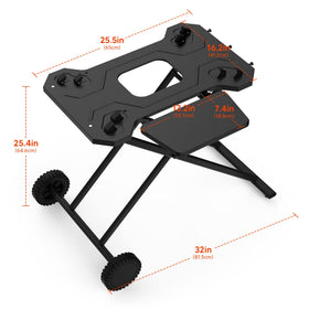 Stanbroil Weber Q cart folded for easy storage during travel.