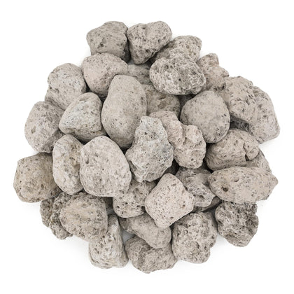 Stanbroil white lava rock granules for fire pits with uniform size for even heat.